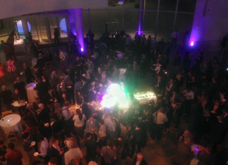 The “International Year of Light” reception as seen from above. Photo by Steven Torrisi.