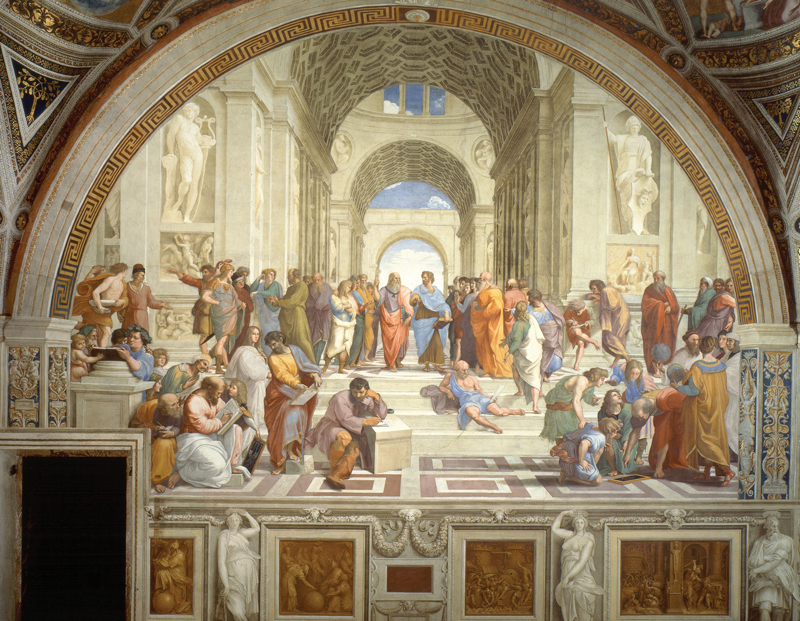 &quot;The School of Athens,&quot; by Raphel. Public domain image, courtesy of wikipaintings.org.