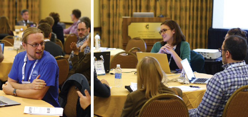 Attendees discuss using Astrobites in the classroom during a workshop at the 229th meeting of the American Astronomical Society. Image courtesy of Astrobites.