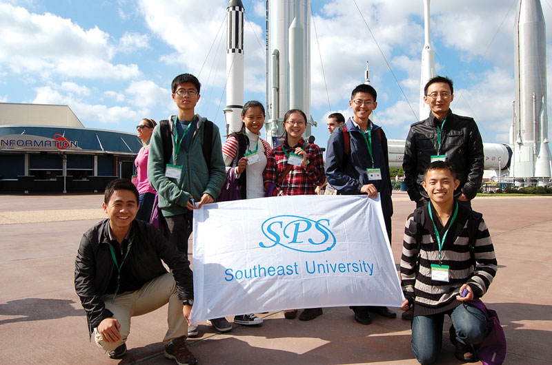 Students from Southeast University in China enjoy the Kennedy Space Center Visitor Complex. 