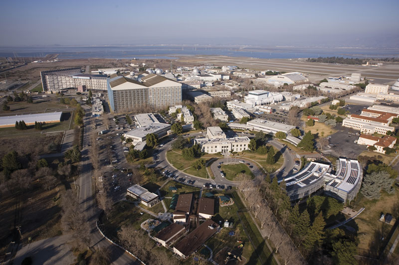An aerial photograph of NASA's Ames Research Center taken in February 2012. Photo courtesy of NASA / Eric James.