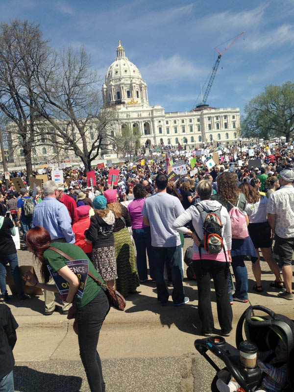 March participants gather in front of the Minnesota state capitol in Saint Paul, MN. Photo courtesy of Kendra Redmond.