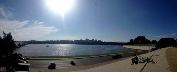 View of Potomac from behind Lincoln Memorial