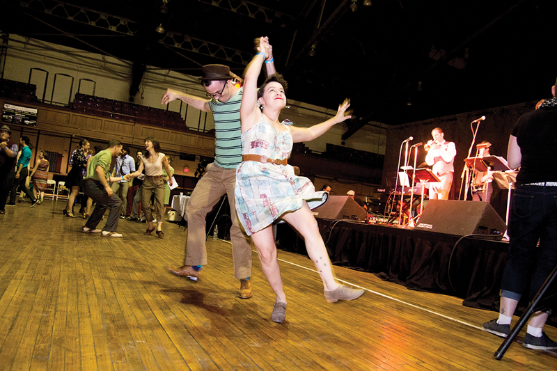 Swing dancing helped Lucero realize her love of teaching. She is shown here dancing with David Lee at Stompology 2014. Photo by Jessika Duquette.
