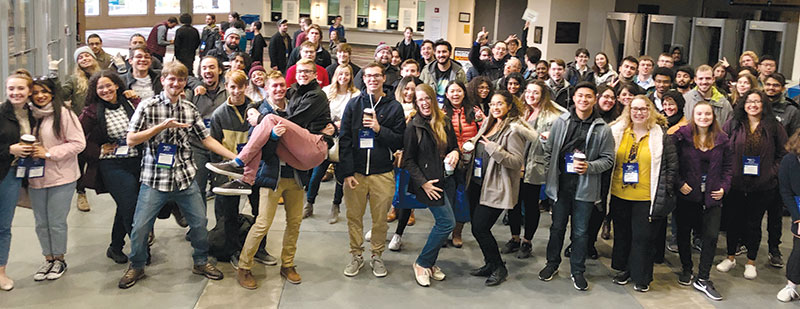 Physics and astronomy students celebrating together at the 2019 Physics Congress. Photo courtesy of Ron Kumon.