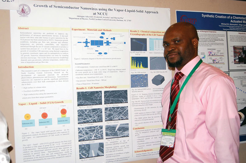 Poster presenter Adetogun Adeyemo received an Honorable Mention for the Outstanding Student Poster Award, sponsored by the Optical Society (OSA).