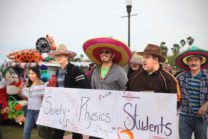 SPS Members at the University of Texas at Brownsville (UTB) join in a Charro Days student parade.  Photo courtesy of UTB.