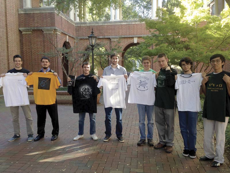 T-shirts given away by John Hubisz at our meeting. Photo courtesy of author.