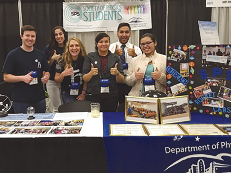 Students from the University of San Diego showing off their SPS chapter. Photo courtesy of SPS National.