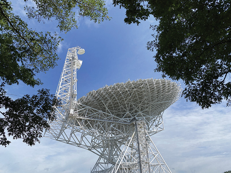The Robert C. Byrd Green Bank Telescope, or GBT, is the world’s premiere single-dish radio telescope operating at meter-to-millimeter wavelengths. Photo courtesy of the Green Bank Observatory.