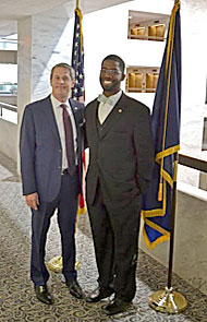 Former SPS and NIST Intern Kearns Louis-Jean with Senator David Vitter (R-LA). Photo by Matt Payne.