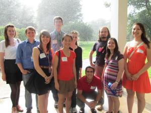 All of the Society of Physics Students (SPS) Interns in front of the Newton Apple Tree Clone at NIST 