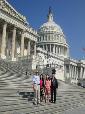 Dr. John Mather, Katherine Stankus, Nikki Sanford, and Representative Bill Foster