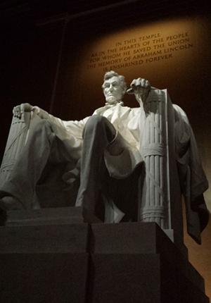 From a midnight visit to the Lincoln Memorial.