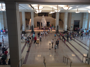 Inside the Capitol visitor center.