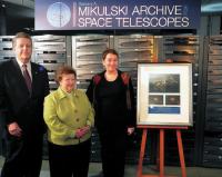 From blue jeans to suits. As deputy director of STScI, I rub elbows with dignitaries such as STScI Director Matt Mountain (left) and Senator Barbara Mikulski (center). I contribute to things that will matter for decades to come. Photos courtesy of Kathryn Flanagan &amp; STScI.