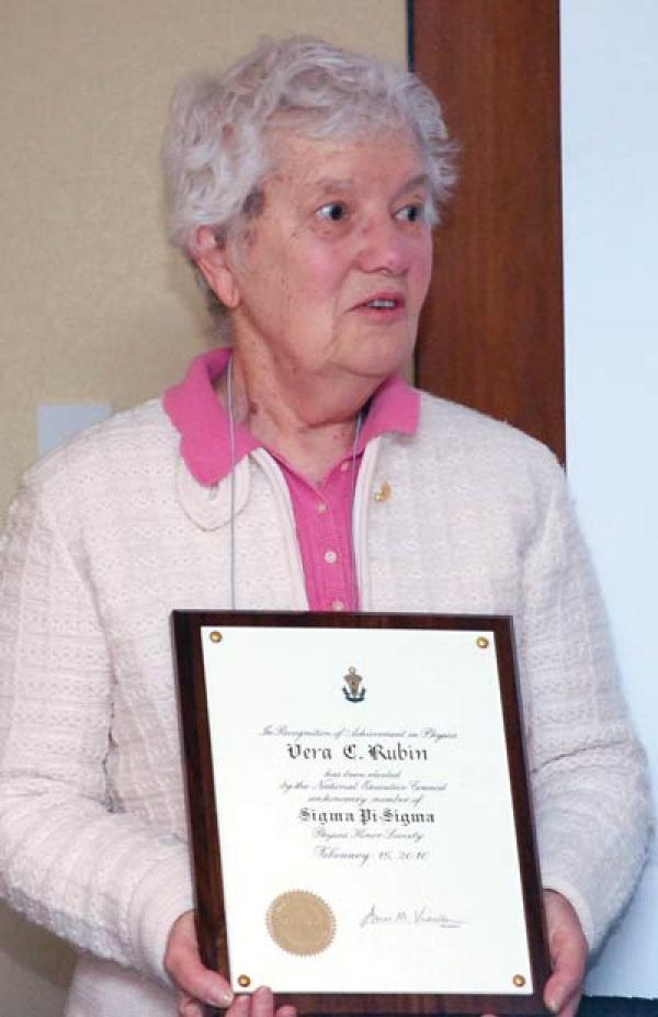 On February 16, 2010, Sigma Pi Sigma recognized Dr. Rubin with its highest distinction. Honorary Membership. 