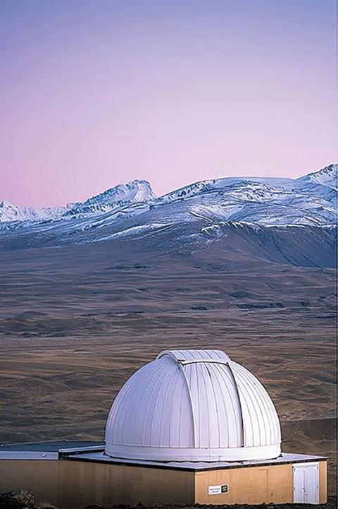 Astronomical dome on Mt. John at dawn against the backdrop of the Southern Alps, New Zealand. Photos courtesy of Steve Mackwell.