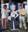 Arvind Srinivasan and Grant Burgess hanging out with Richard Feynman