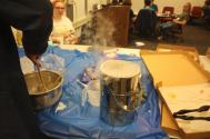 Liquid nitrogen ice cream was made by Spencer Hulsey, the coordinator for PhysVan, the student outreach group in the UIUC physics department.